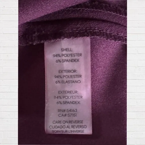 CALVIN KLEIN Bow Tie Neck Aubergine Purple Crepe Long Sleeve Sheath Fitted Dress