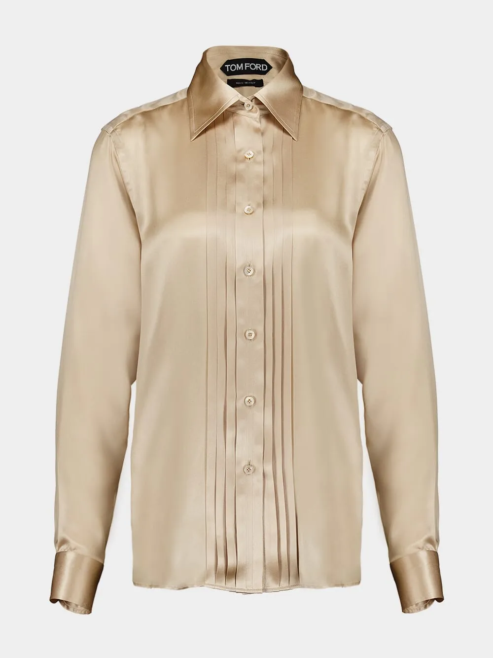 Charmeuse Silk Plissé Shirt
