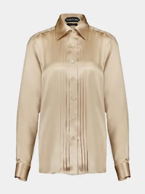 Charmeuse Silk Plissé Shirt