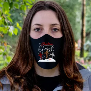 Christmas Begins With Christ Fitted Face Mask And Covering