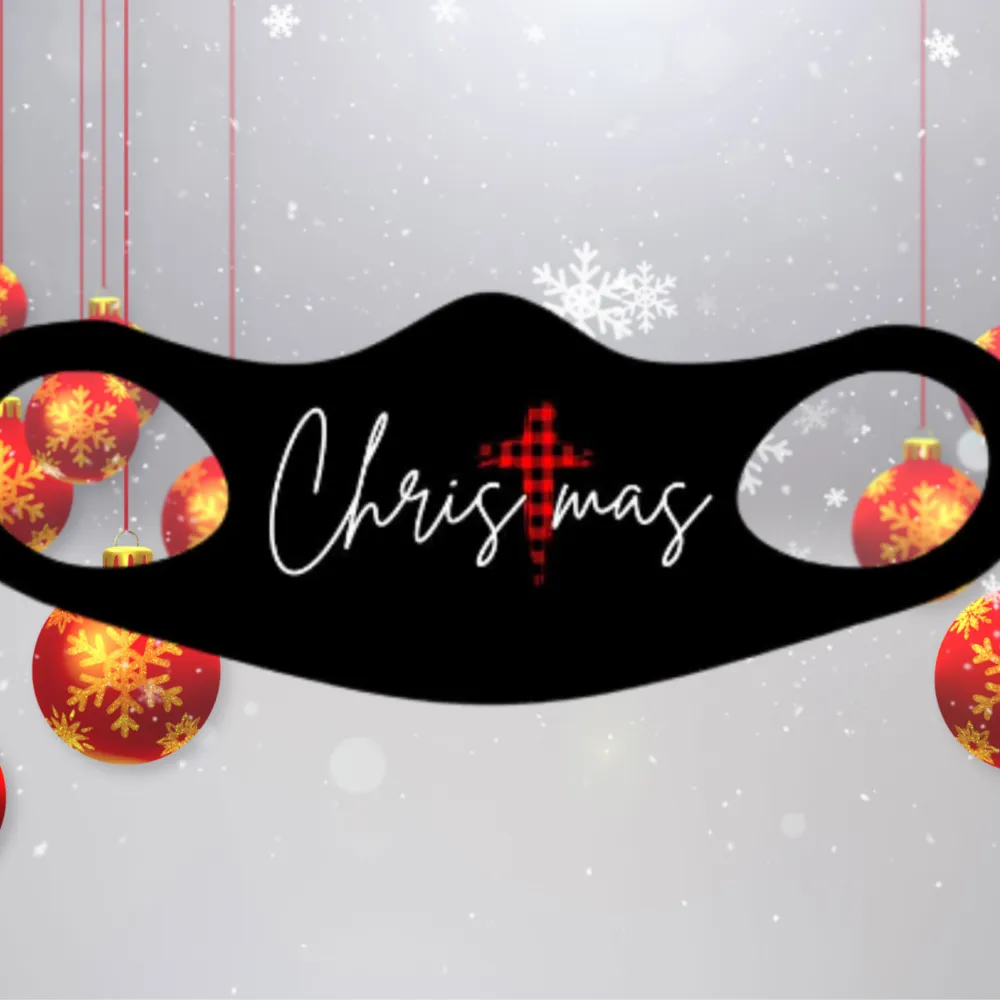 Christmas With Cross Fitted Face Mask And Covering