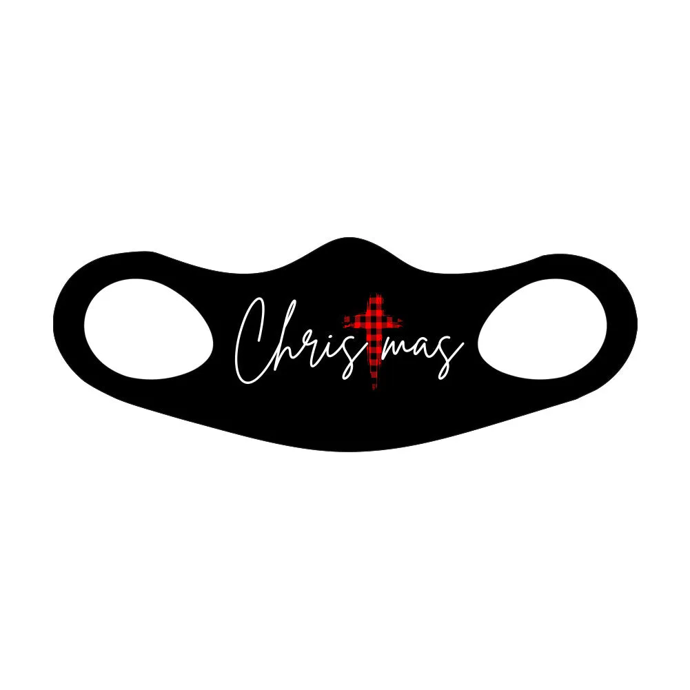 Christmas With Cross Fitted Face Mask And Covering