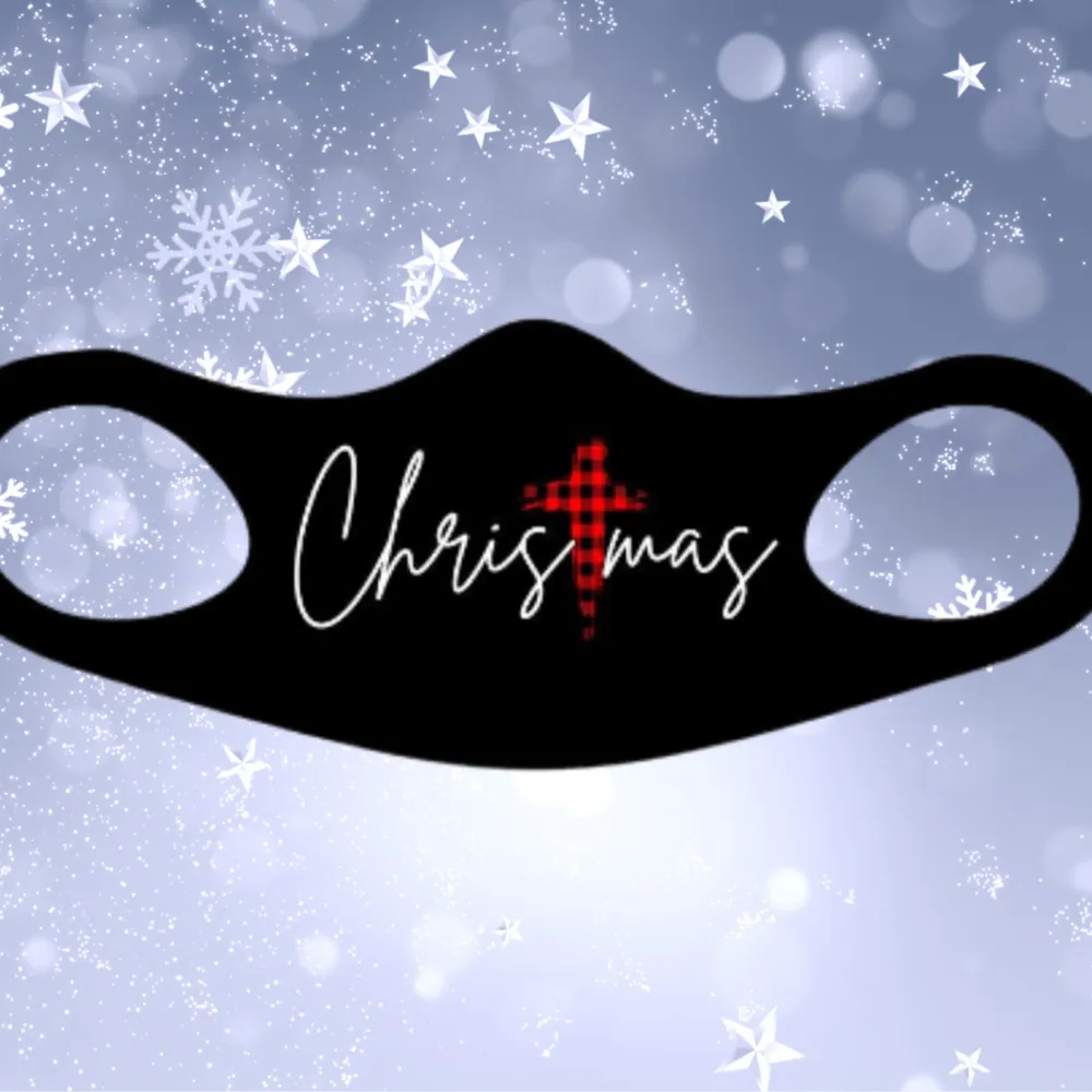Christmas With Cross Fitted Face Mask And Covering