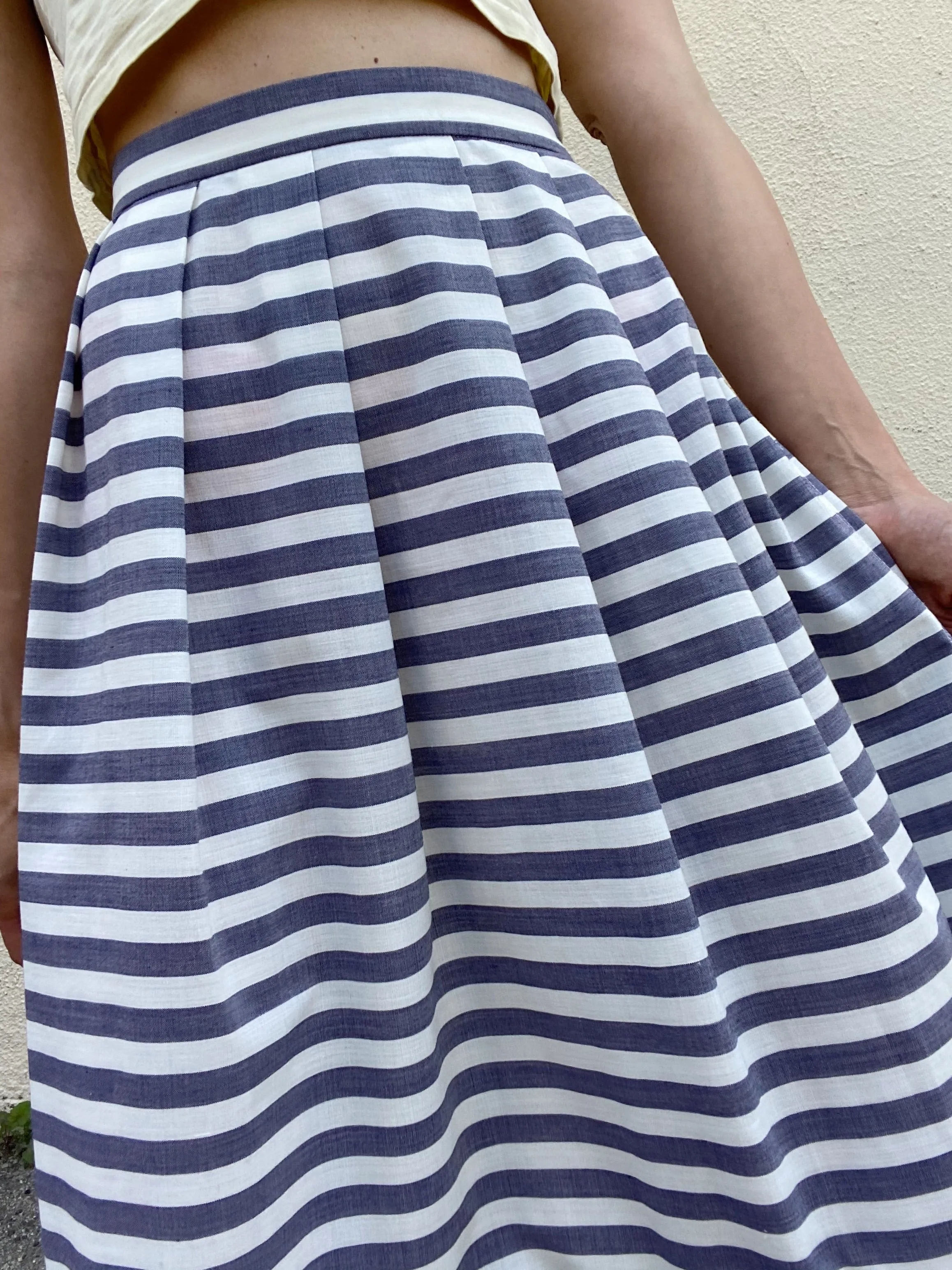 Comme De Garcons Striped Cotton Skirt