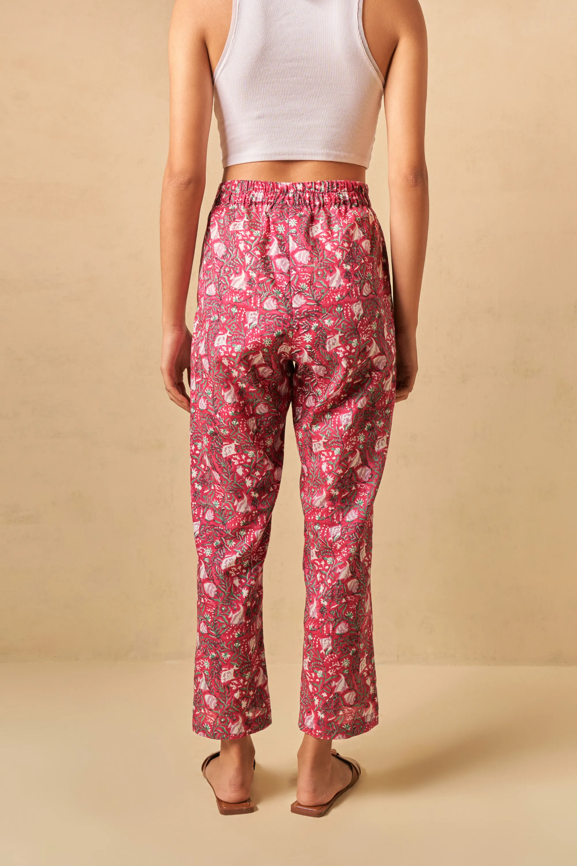 Coral Sunset Lyocell Trousers