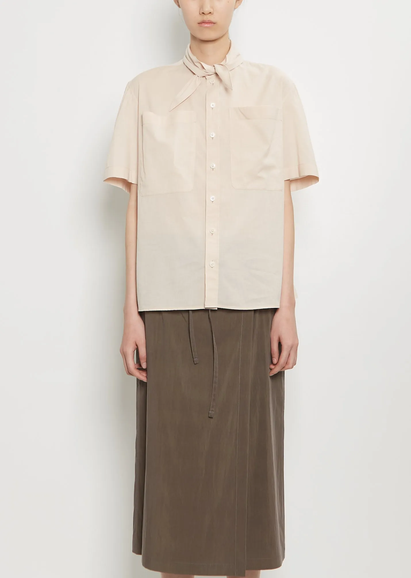 Cotton Foulard Short Sleeve Shirt