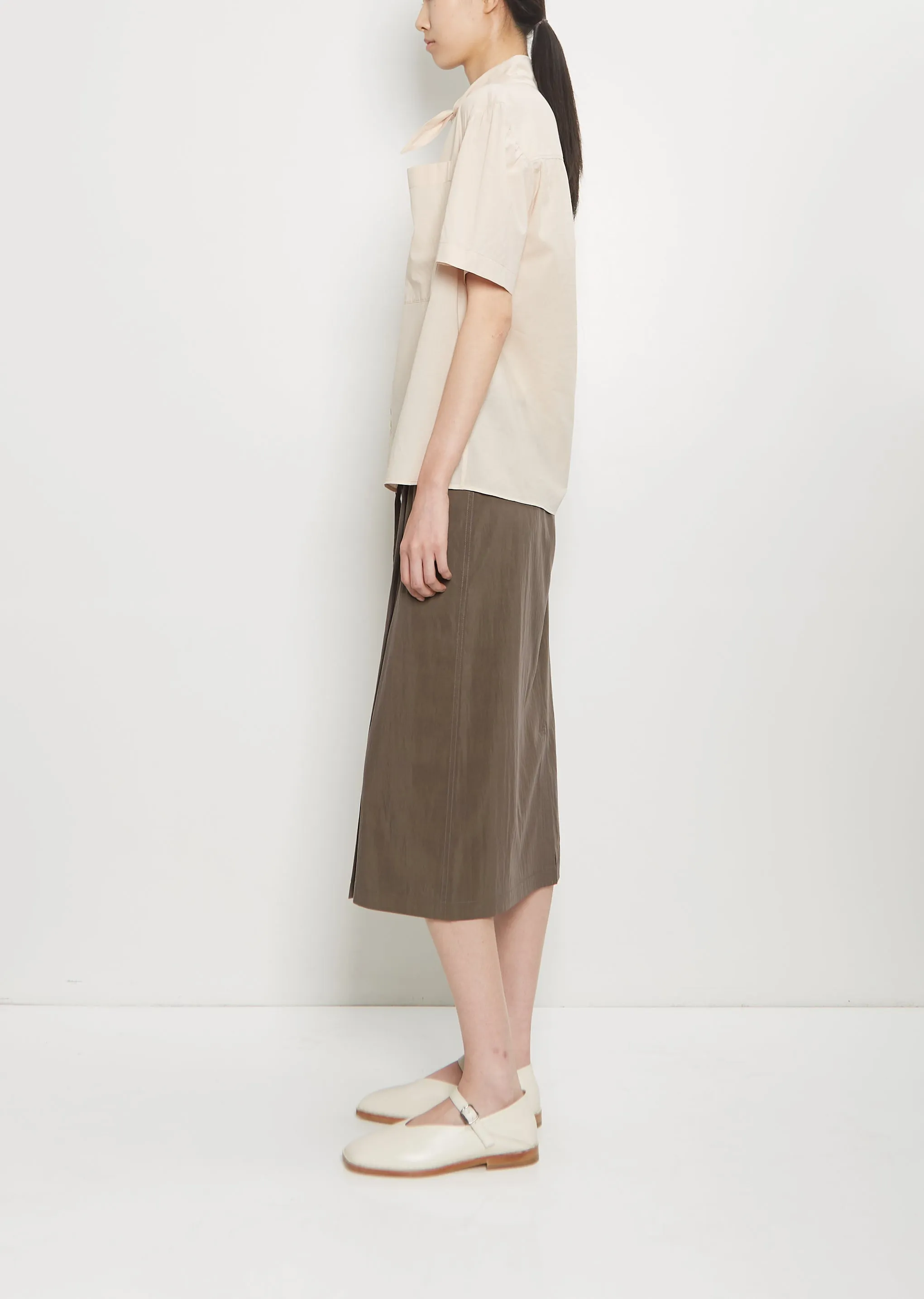 Cotton Foulard Short Sleeve Shirt