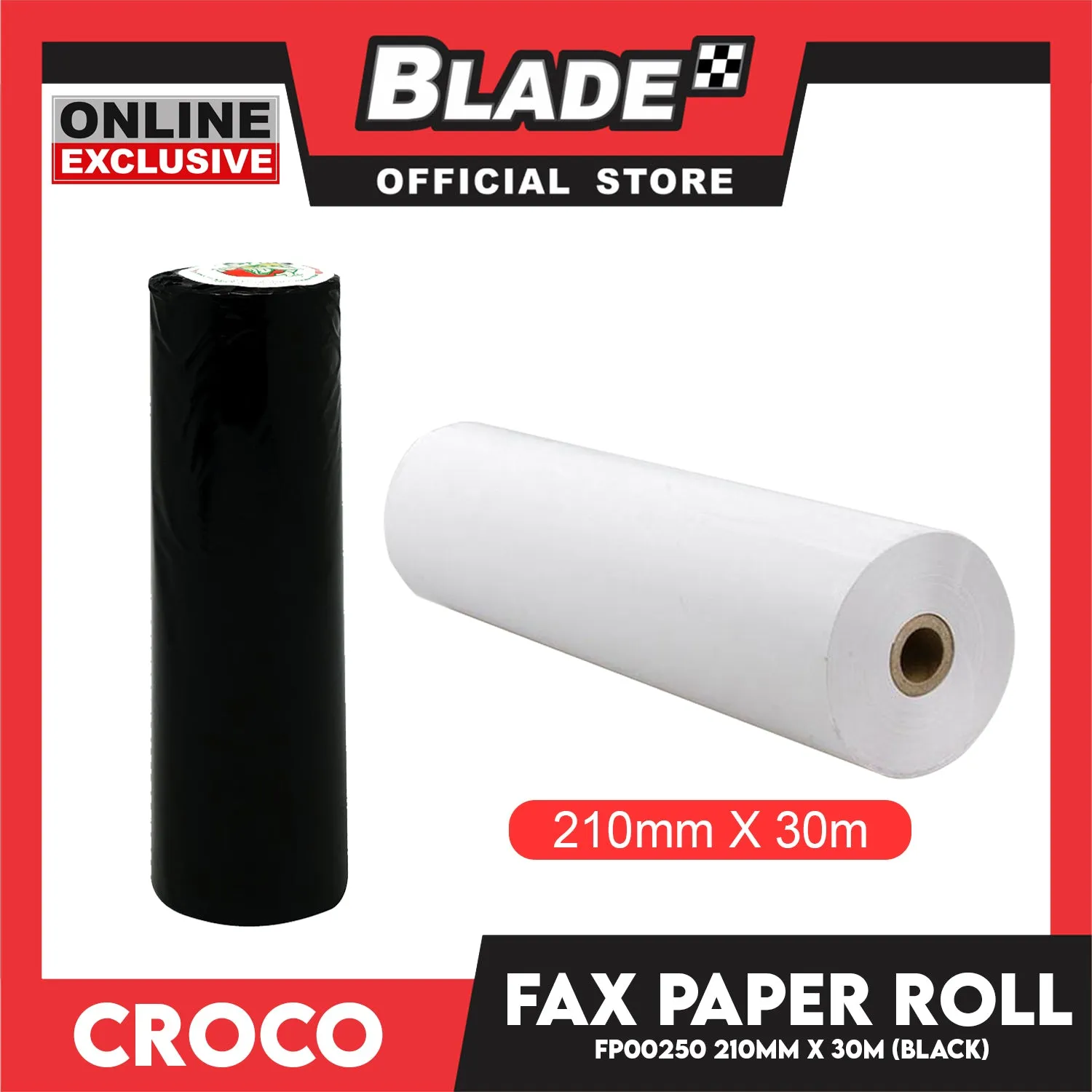 Croco Fax Paper Roll 210mm x 30meters FPOO250 (Black) for Fax Paper Machine