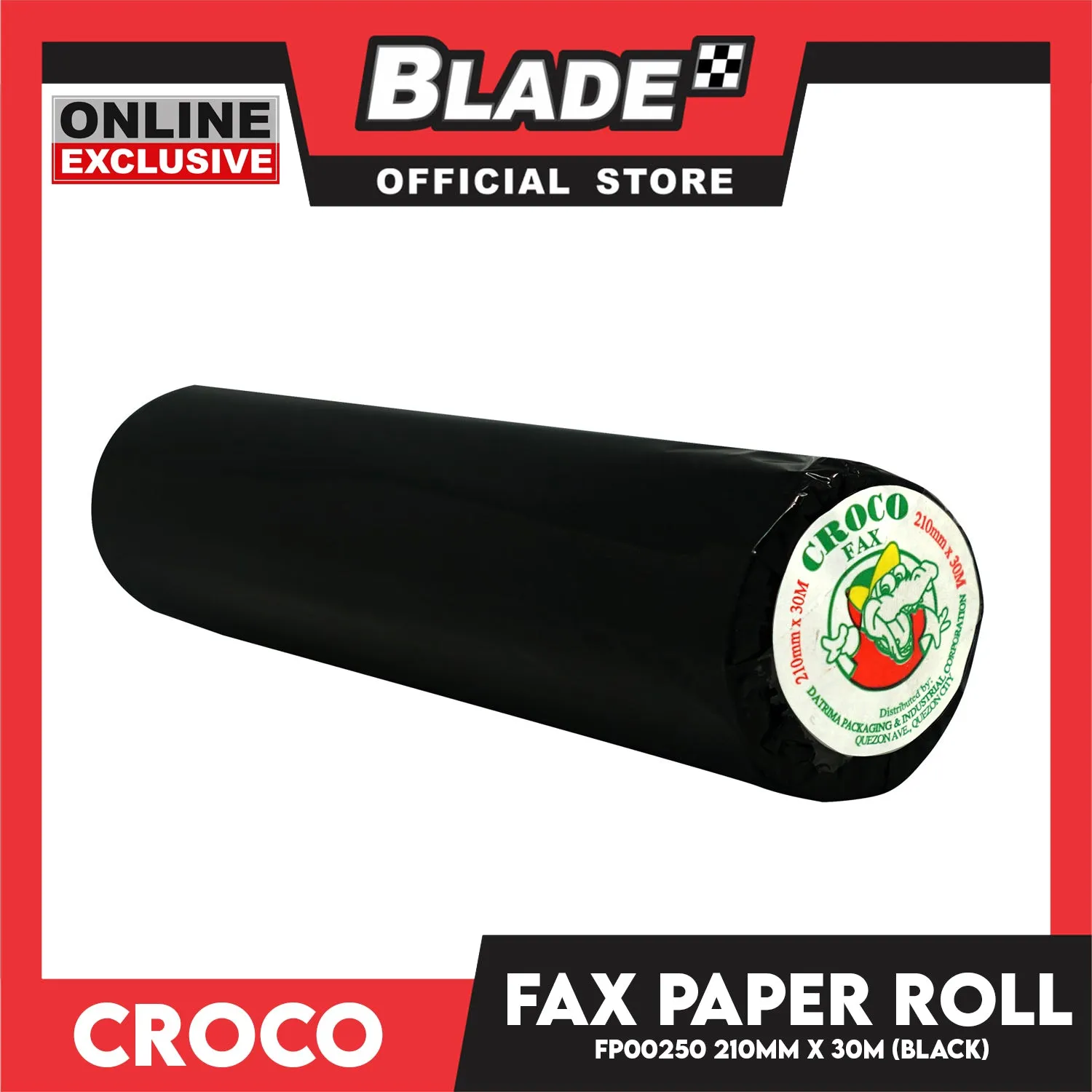 Croco Fax Paper Roll 210mm x 30meters FPOO250 (Black) for Fax Paper Machine
