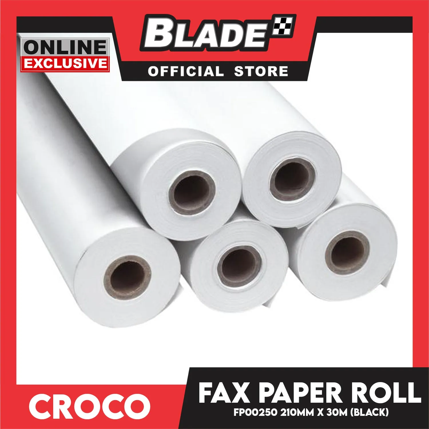 Croco Fax Paper Roll 210mm x 30meters FPOO250 (Black) for Fax Paper Machine