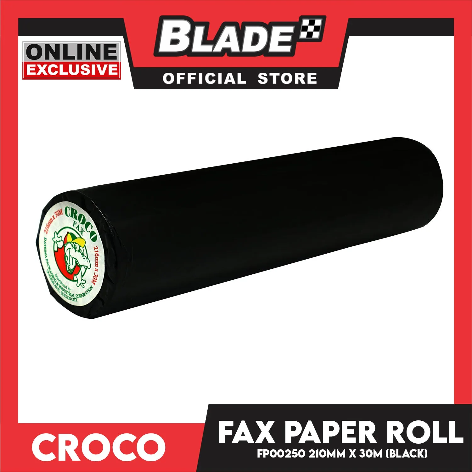Croco Fax Paper Roll 210mm x 30meters FPOO250 (Black) for Fax Paper Machine