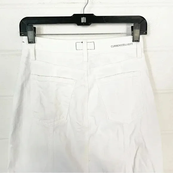 Current Elliott Sally Slash Pocket Midi Denim Jean Skirt Size 25