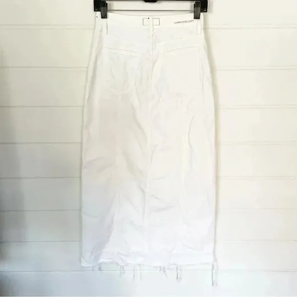 Current Elliott Sally Slash Pocket Midi Denim Jean Skirt Size 25