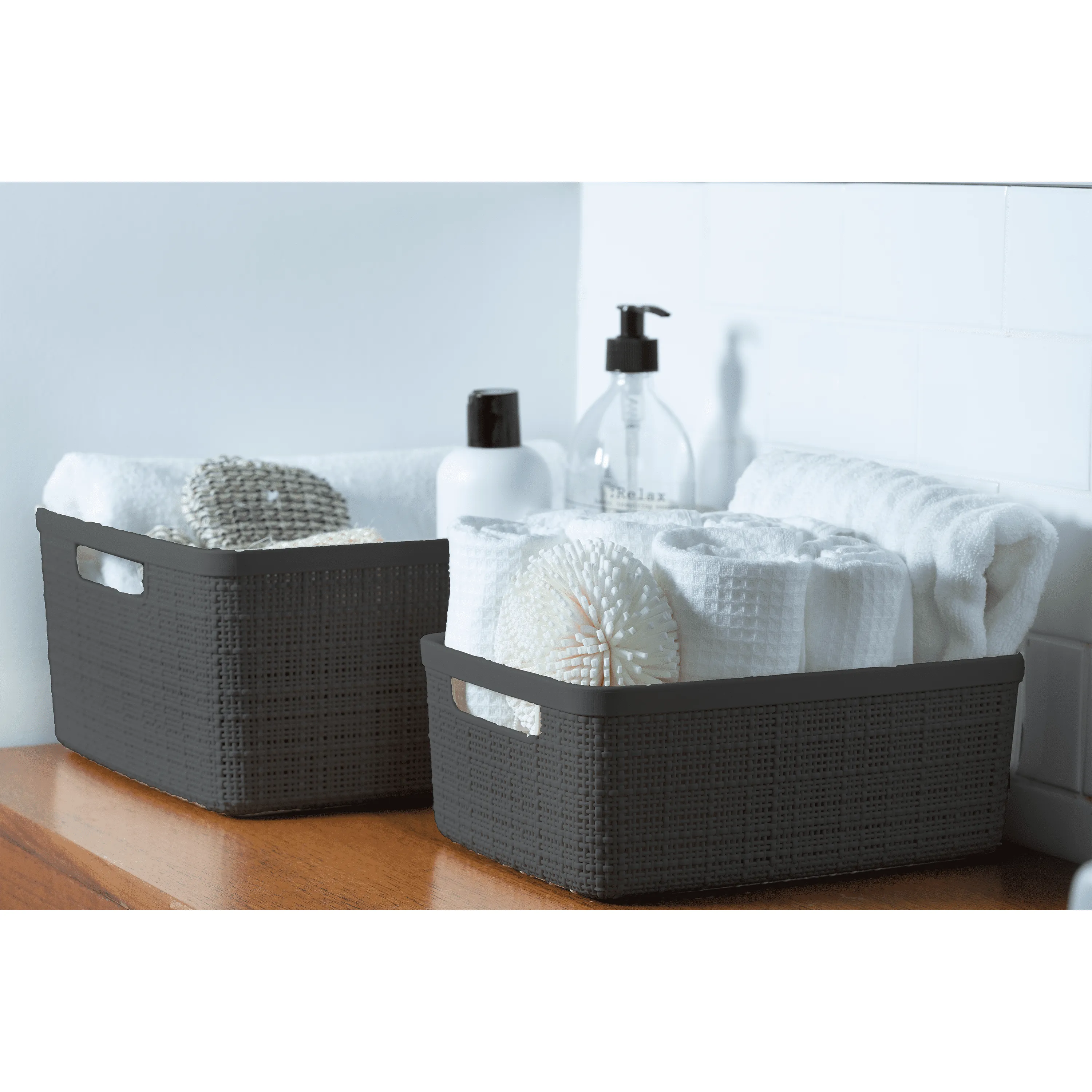 Curver Jute Medium Grey Basket - Free & Fast Shipping