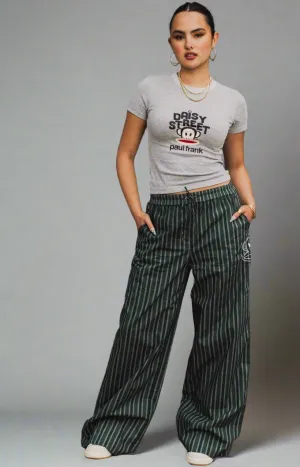 Daisy Street x Paul Frank Low Rise Stripe Trousers with Julius Embroidery