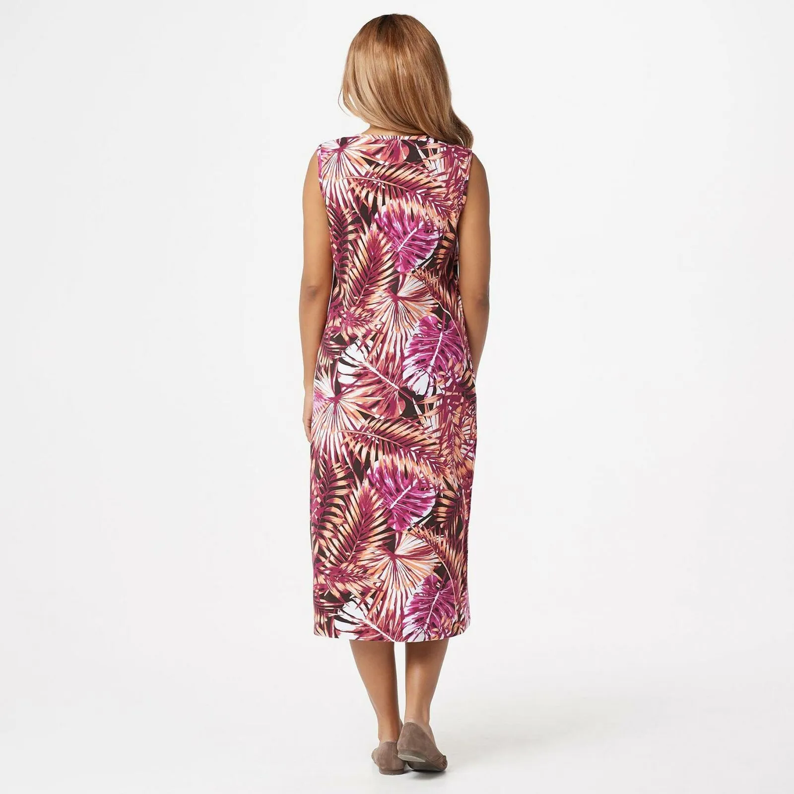 Denim & Co. Plus Size Jersey Sleeveless Midi Dress With Shrug