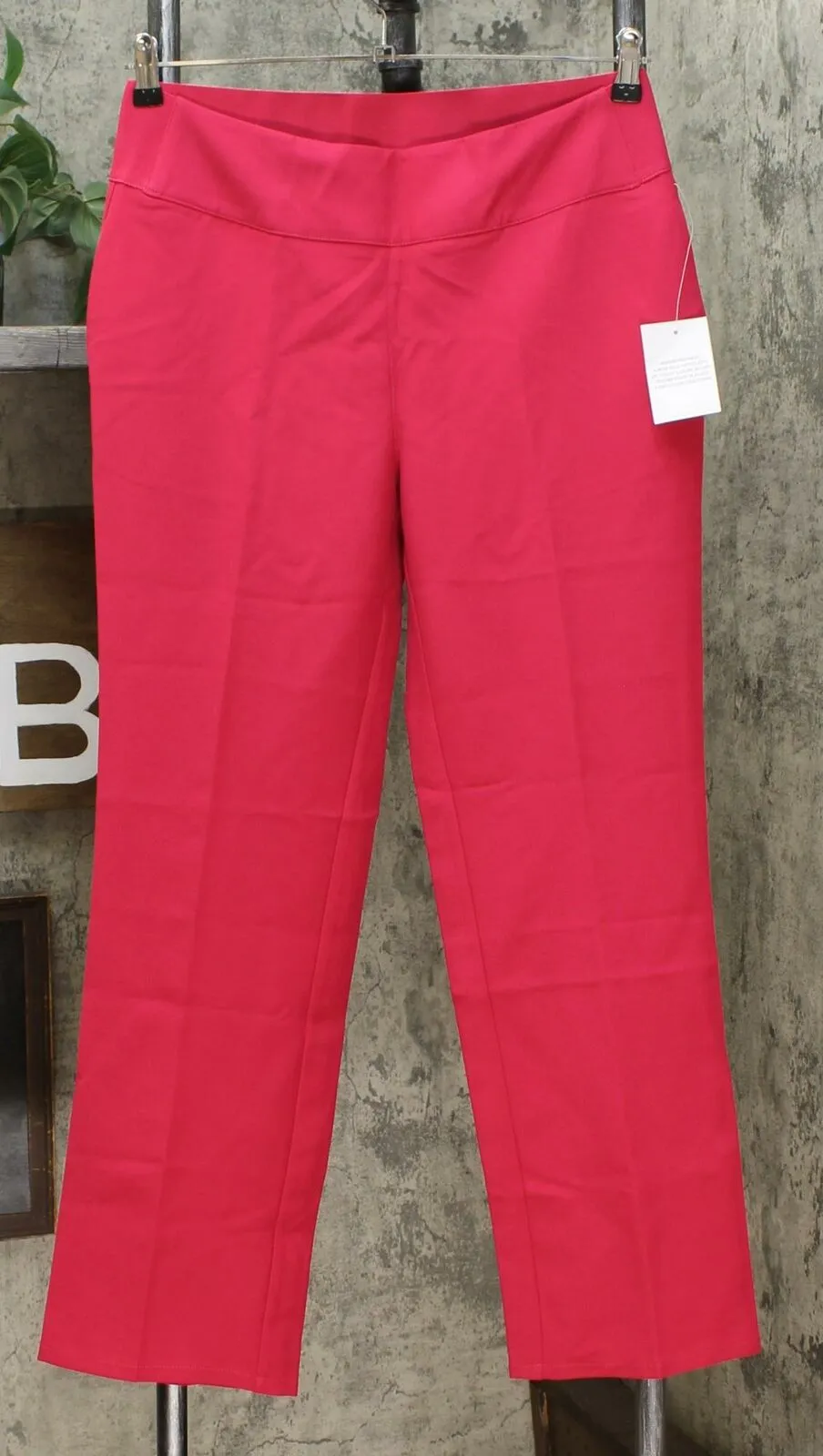 DG2 by Diane Gilman Women's Petite Wrinkle Resistant Gabardine Wide Leg Trousers