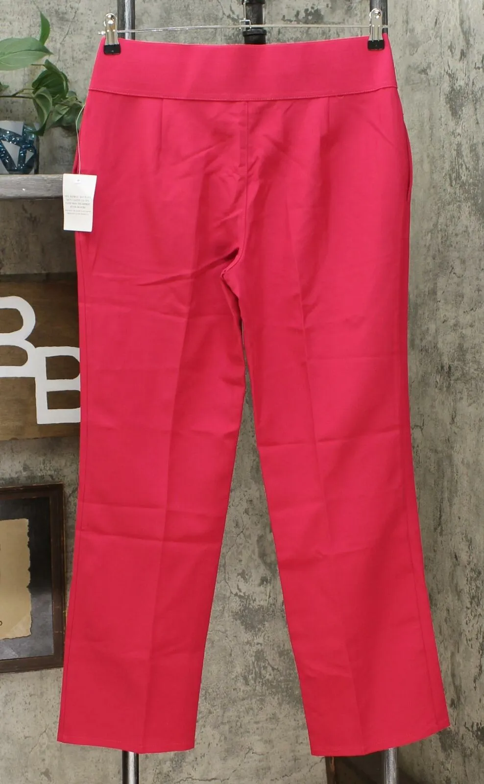 DG2 by Diane Gilman Women's Petite Wrinkle Resistant Gabardine Wide Leg Trousers