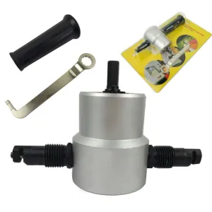DOMOM Zipbite - Nibbler Cutter Drill Attachment Double Head Metal Sheet