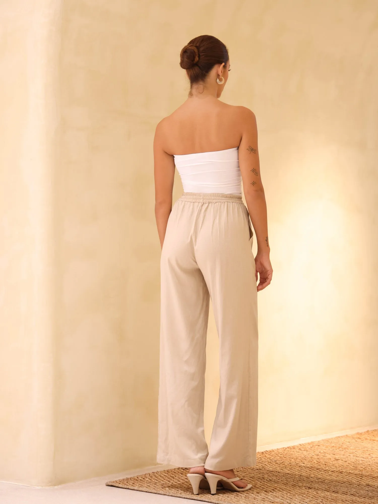 Drawstring Straight Leg Casual Pant