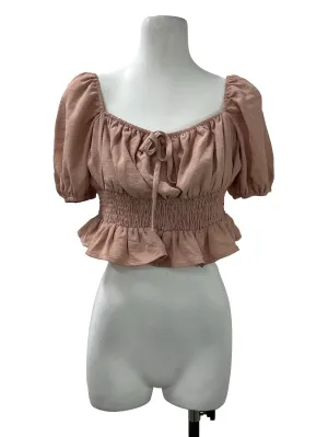 Dusty Pink Ruched Crop Top