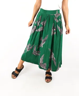 Elk green bird print skirt size 8