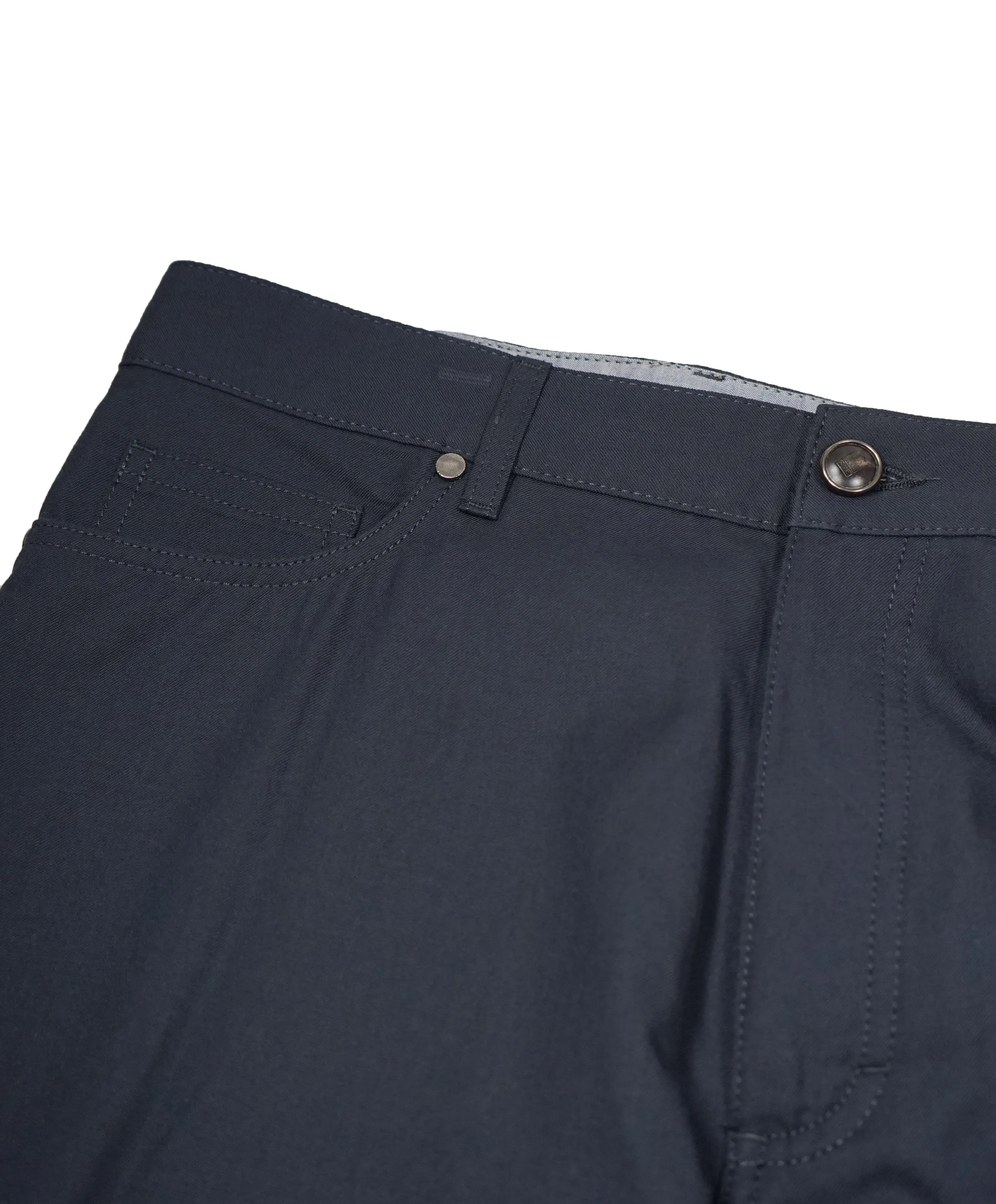 ERMENEGILDO ZEGNA - Navy Blue 5-Pocket Twill Weave Pants - 36W