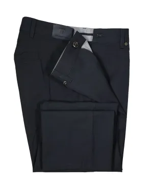 ERMENEGILDO ZEGNA - Navy Blue 5-Pocket Twill Weave Pants - 36W