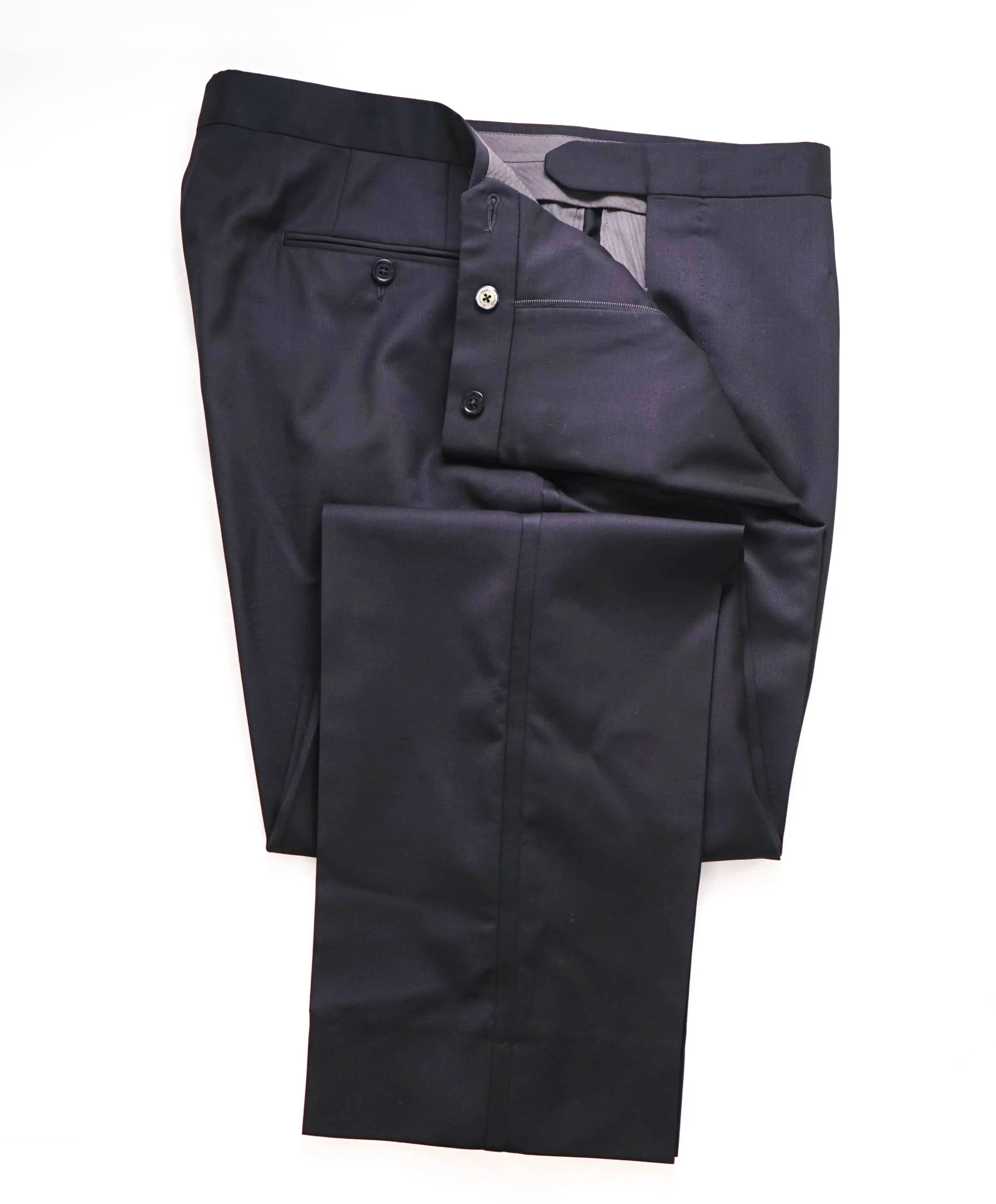 ERMENEGILDO ZEGNA - "522100 61002S" Black Side Stripe Tuxedo Pants - 40W (58EU)