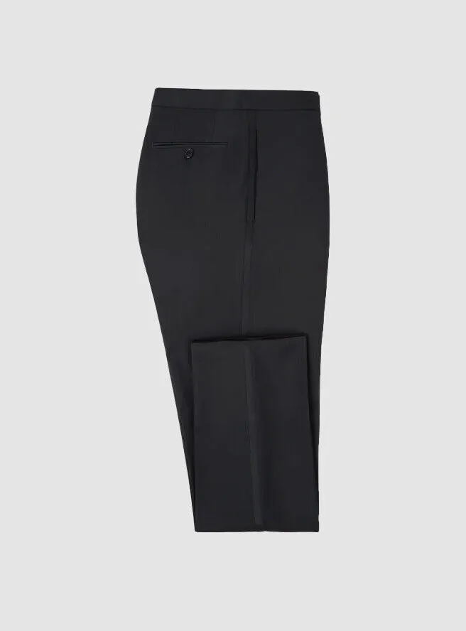 ERMENEGILDO ZEGNA - "522100 61002S" Black Side Stripe Tuxedo Pants - 40W (58EU)