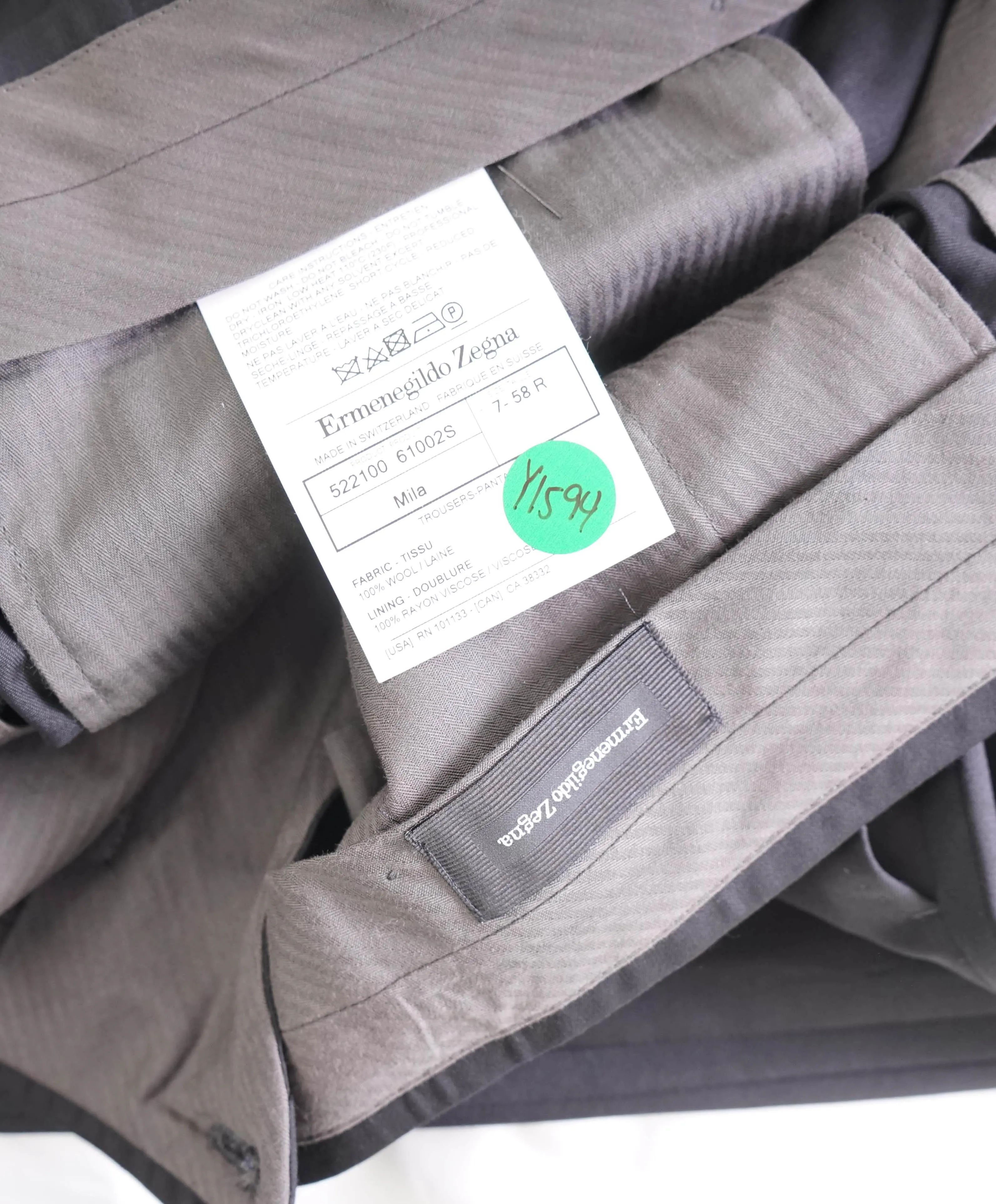ERMENEGILDO ZEGNA - "522100 61002S" Black Side Stripe Tuxedo Pants - 40W (58EU)