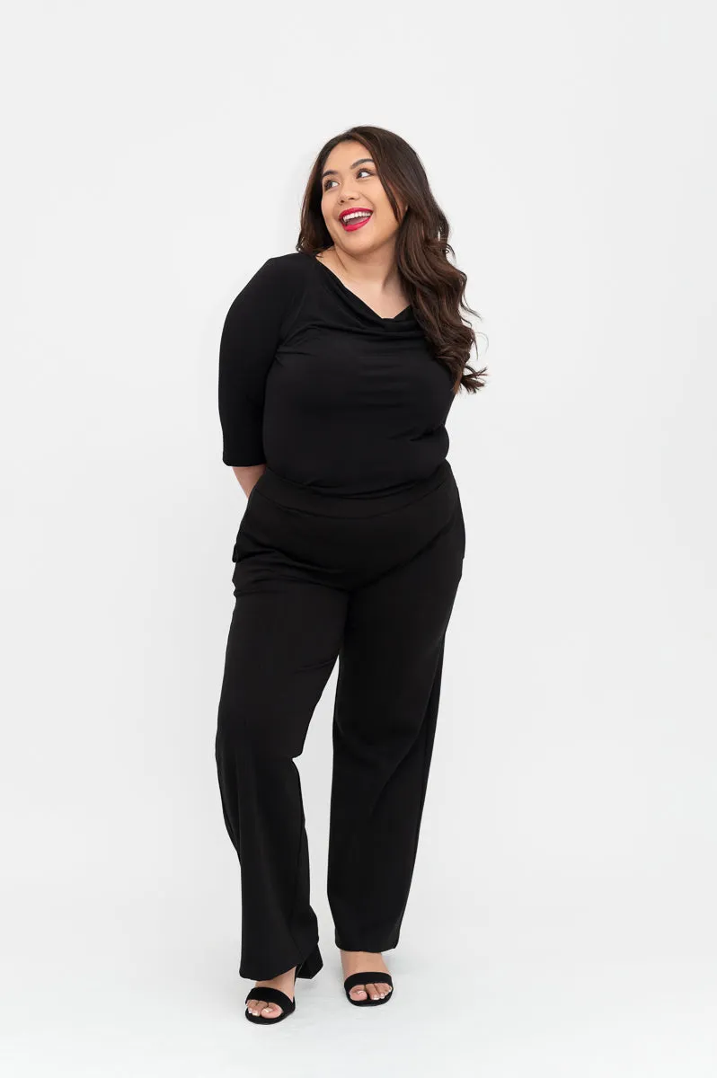Everyday Black - Cowl Neck Top