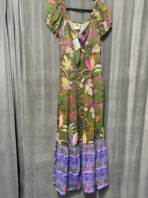 FARM RIO Dark GReen 'Wild Jungle green Midi Creset Dress'