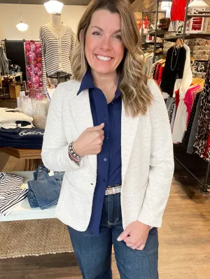 Fitted Blazer Boucle Knit