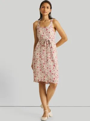 Fitted Knee Length Printed Dress