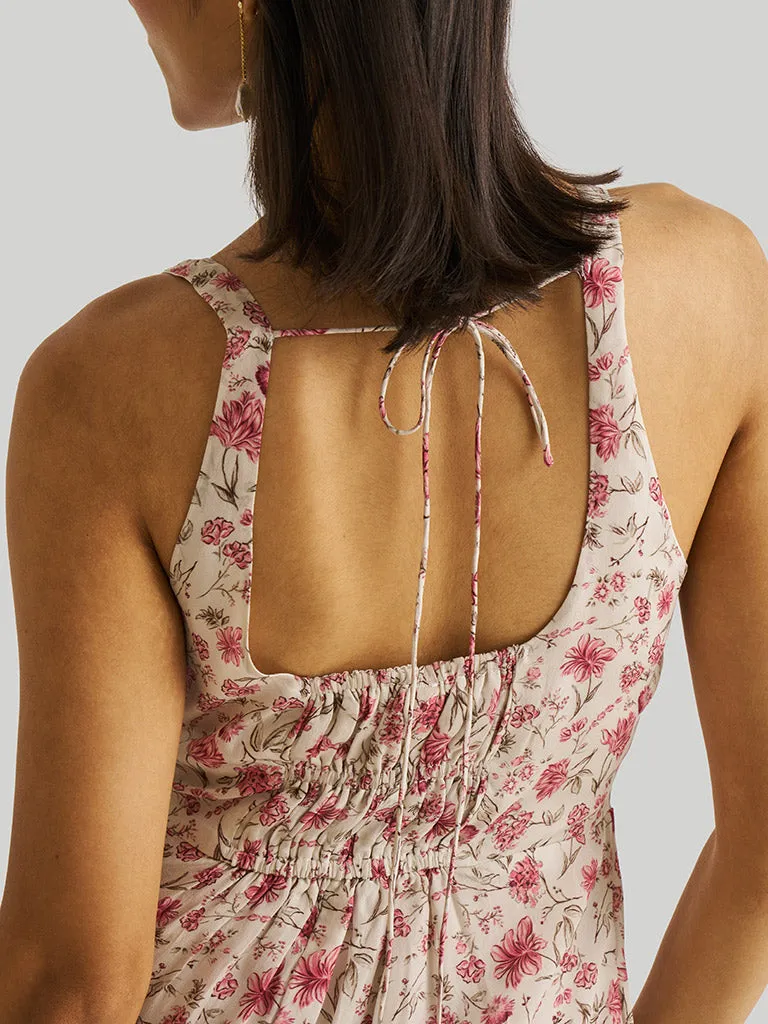Fitted Knee Length Printed Dress