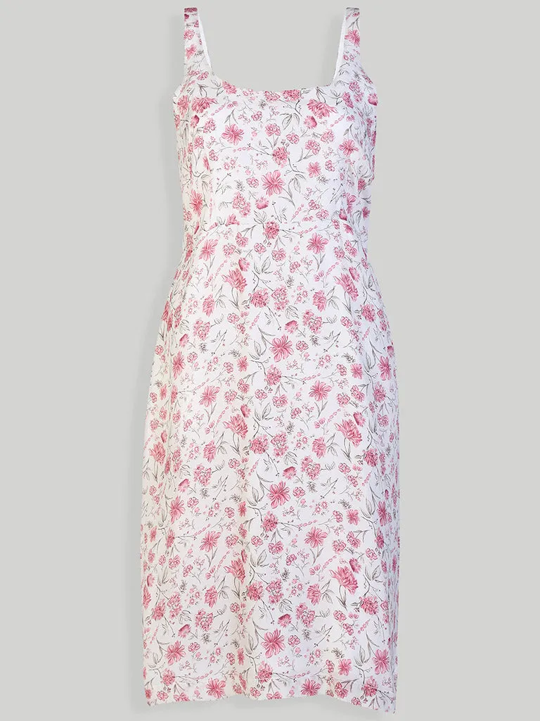 Fitted Knee Length Printed Dress
