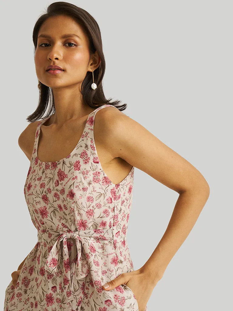Fitted Knee Length Printed Dress