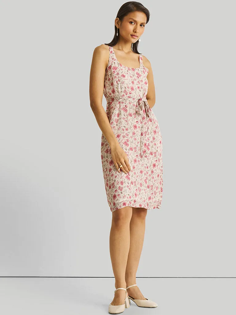 Fitted Knee Length Printed Dress