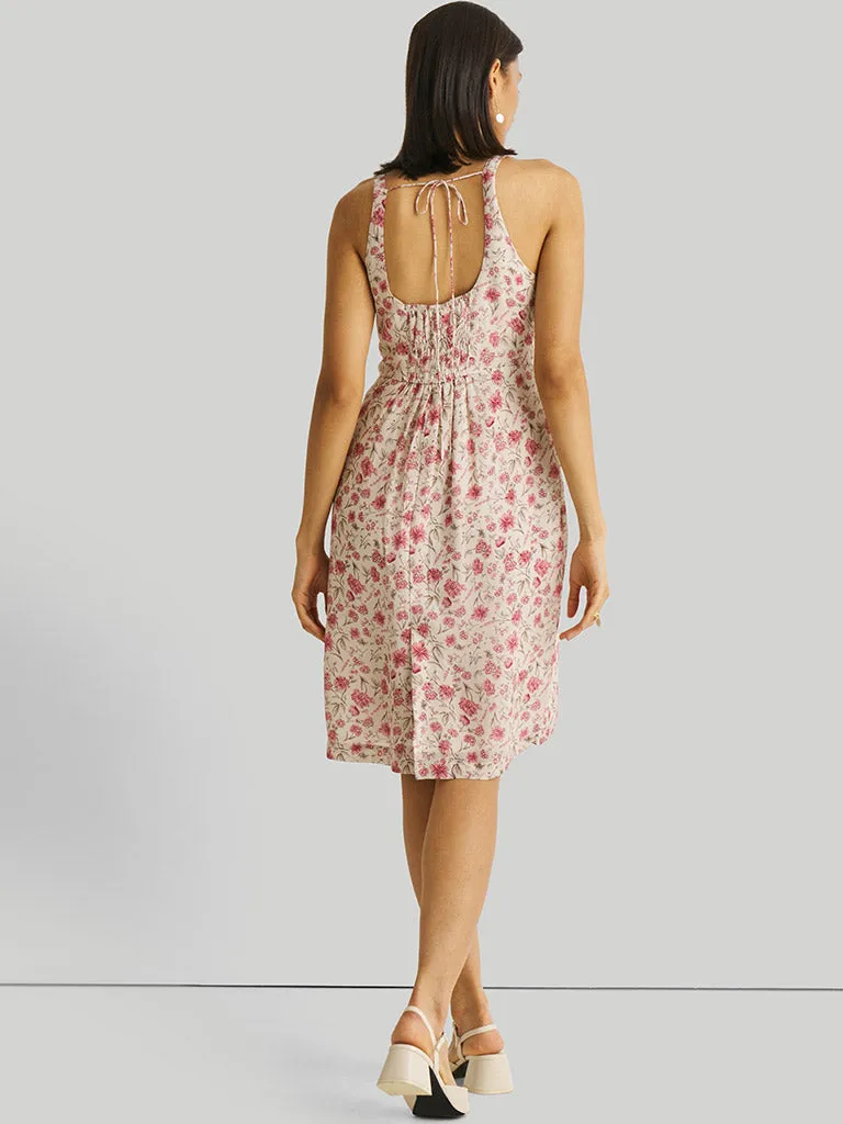 Fitted Knee Length Printed Dress