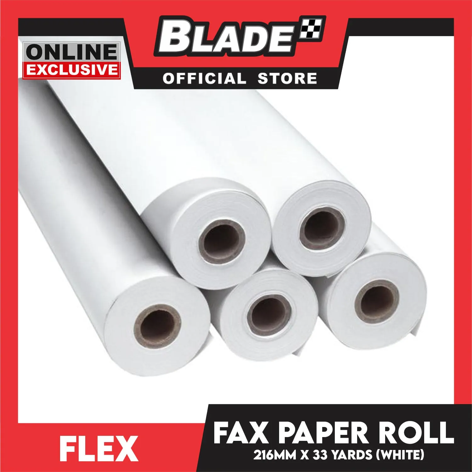 Flex Fax Paper Roll White 216mm x 33 yards (30meters) White Color