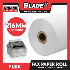 Flex Fax Paper Roll White 216mm x 33 yards (30meters) White Color