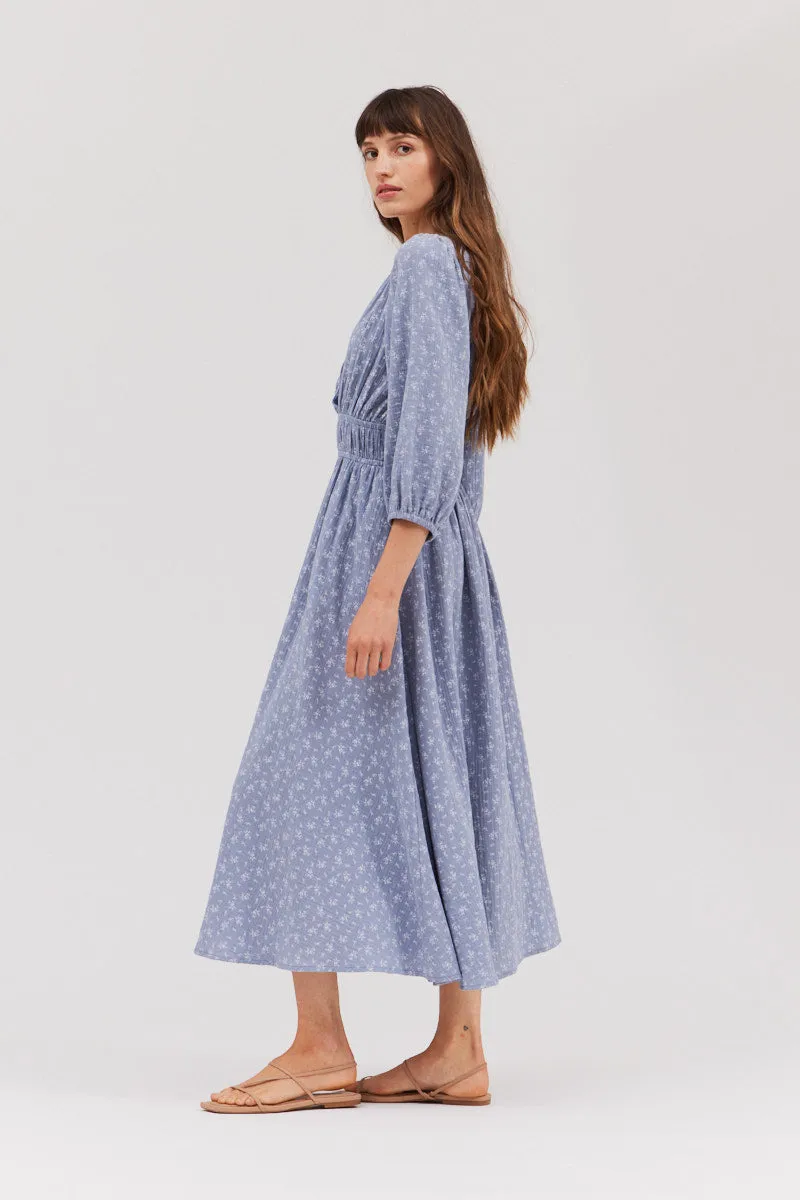 Flora Printed Gauze Midi Dress