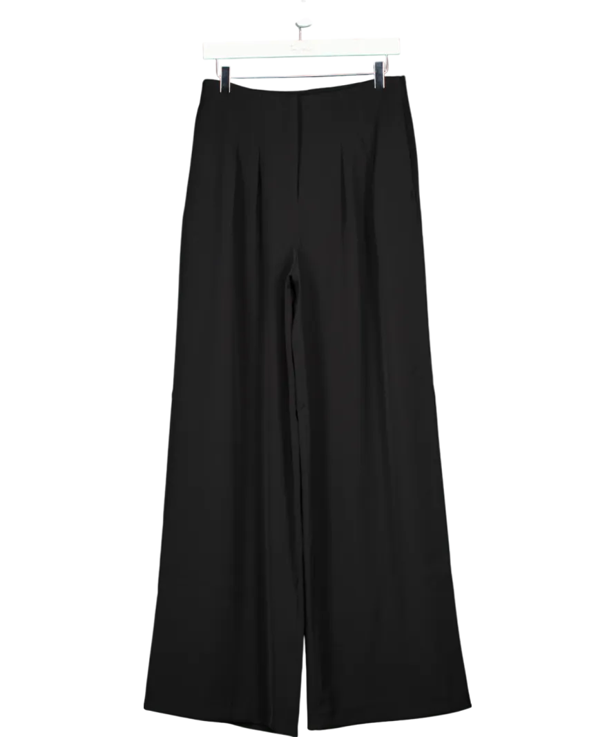 French Connection Black Wide Leg Pleated Trousers UK 10