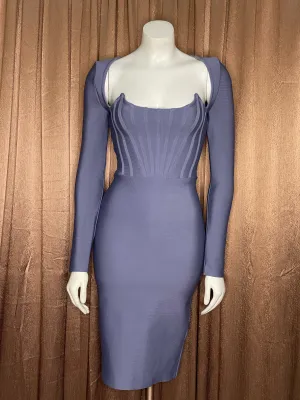 “FREYA” GREY MIDI DRESS