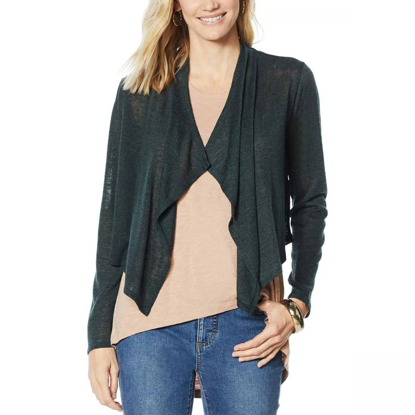 G by Giuliana Women's Cropped Cascade Hacci Cardigan
