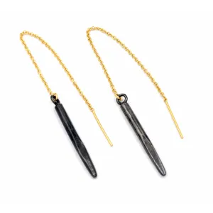 Gold Threader Earrings with Spike