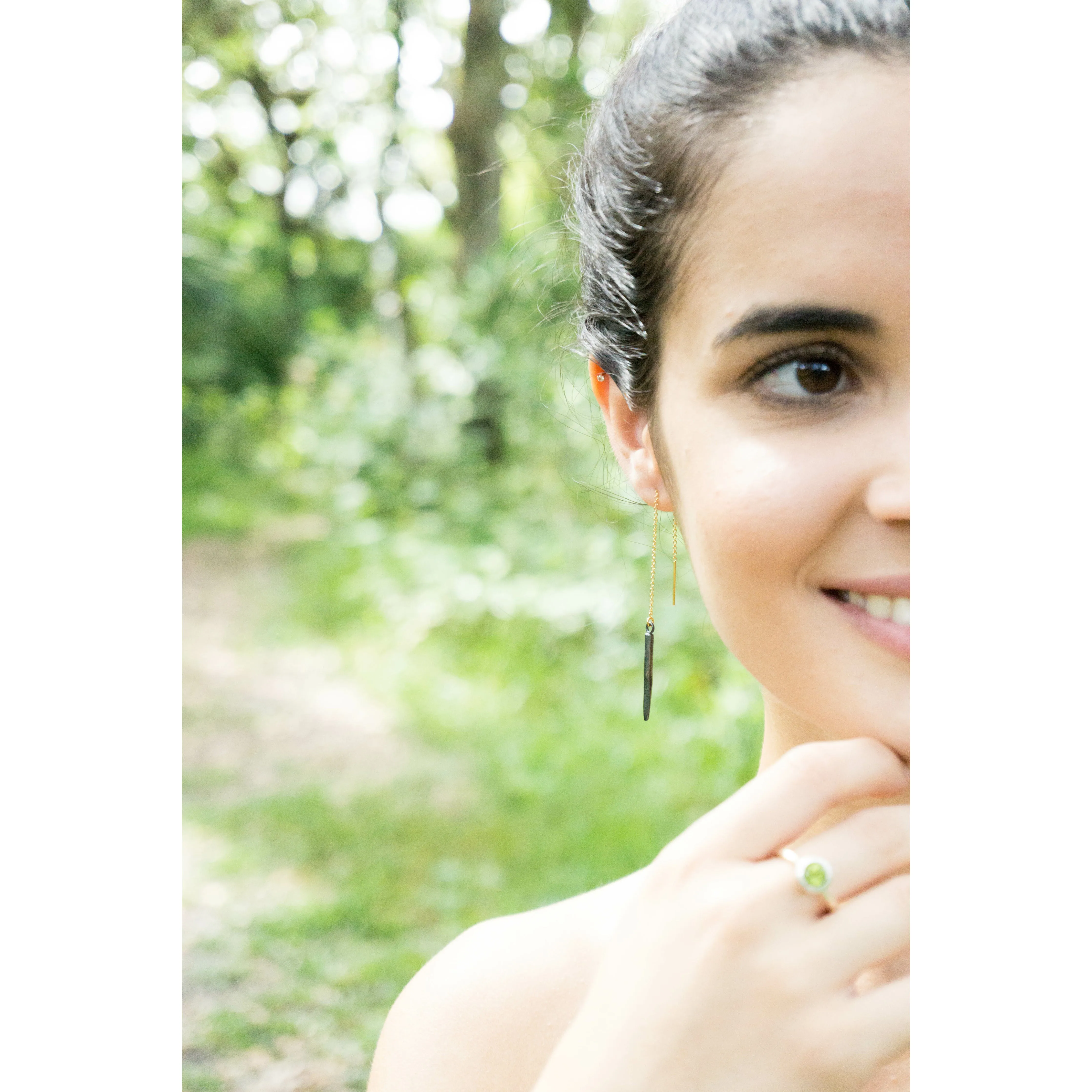 Gold Threader Earrings with Spike