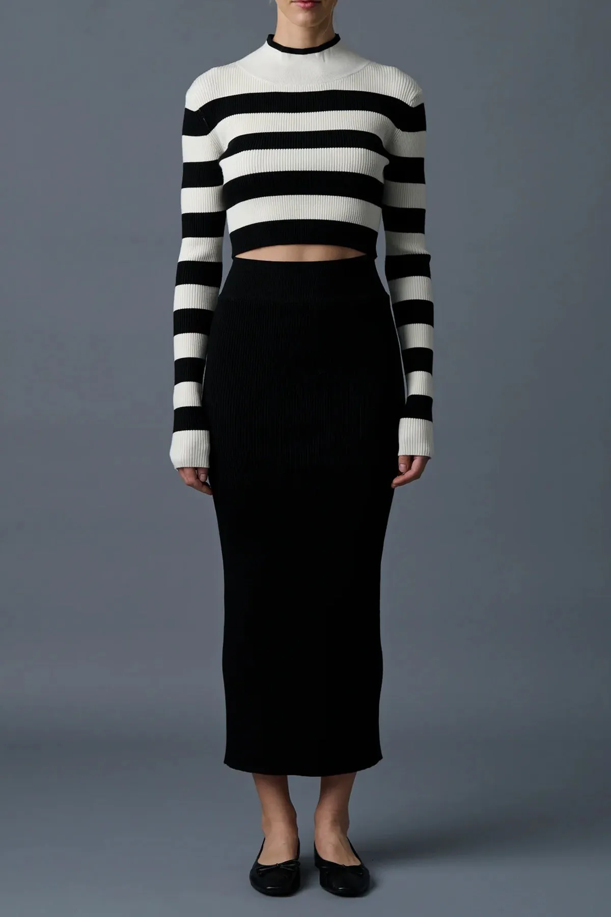 Greet Me Knit Skirt in Black