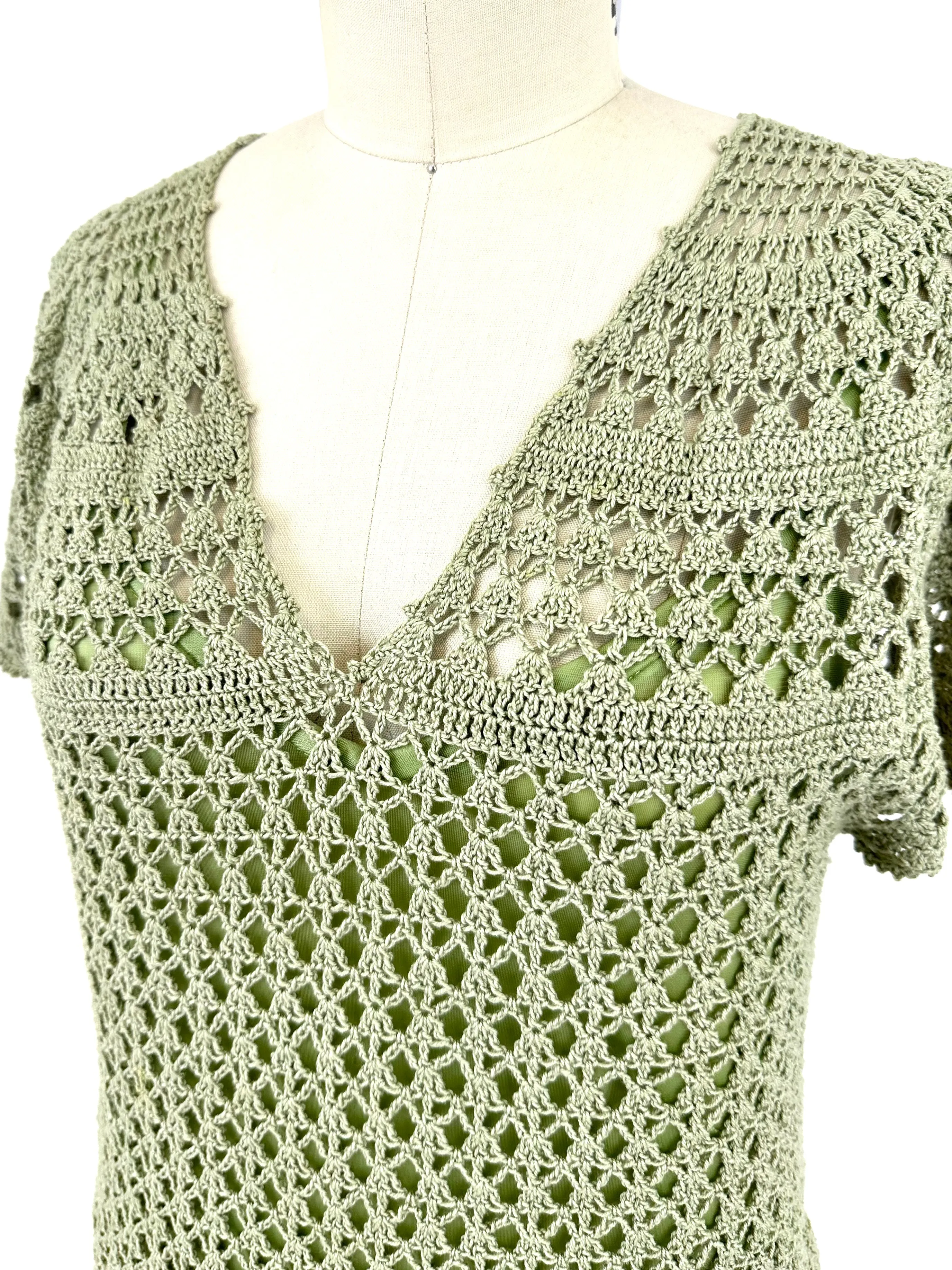Handmade Pistachio Crochet Skirt Set